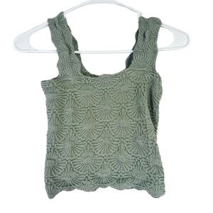 Aura Green Smocked Tank Top